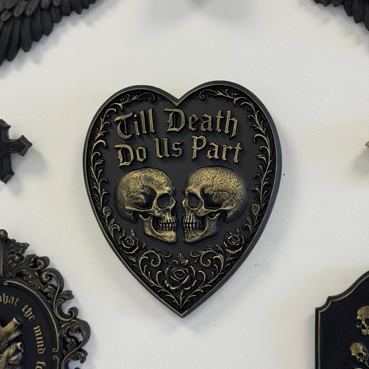 Gothic Heart Wall Plaque - Till Death Do Us Part
