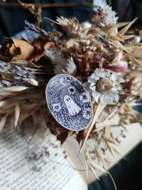 Thumbnail for Meadow Ghost Wooden Pin Badge