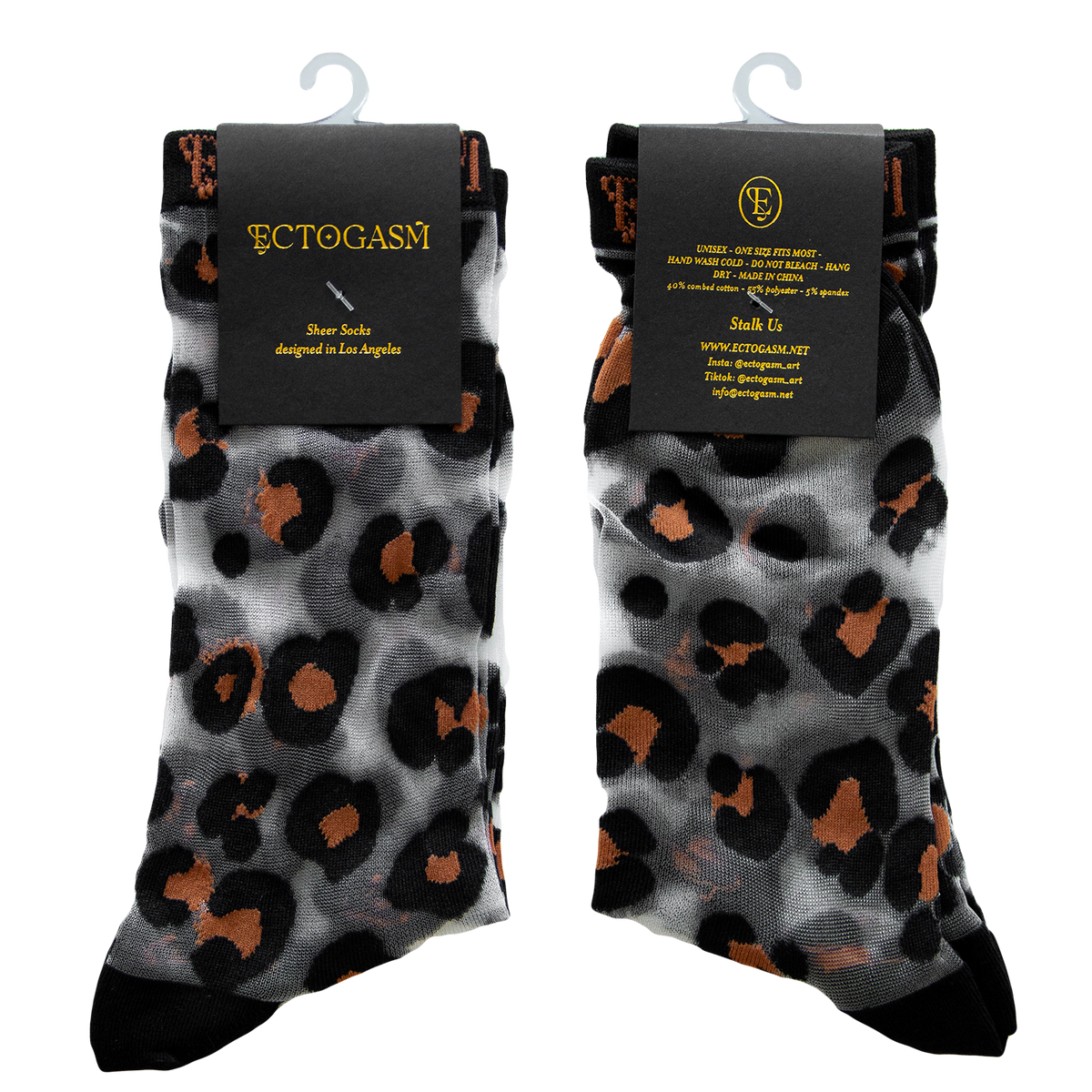 Sheer Leopard Print Socks