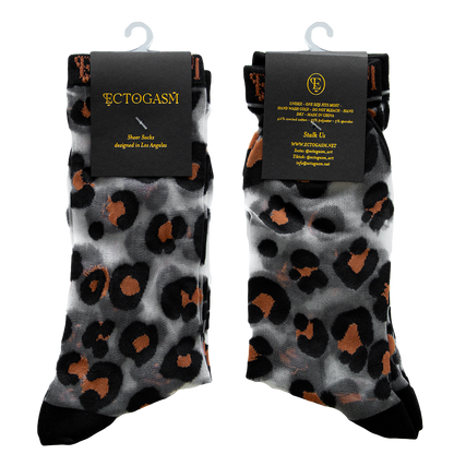Sheer Leopard Print Socks