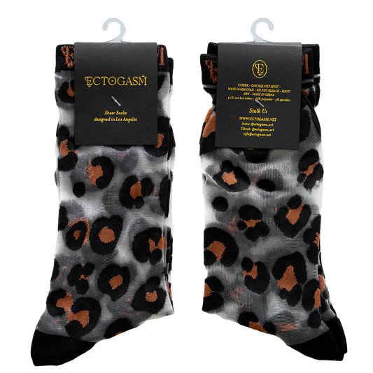 Sheer Leopard Print Socks