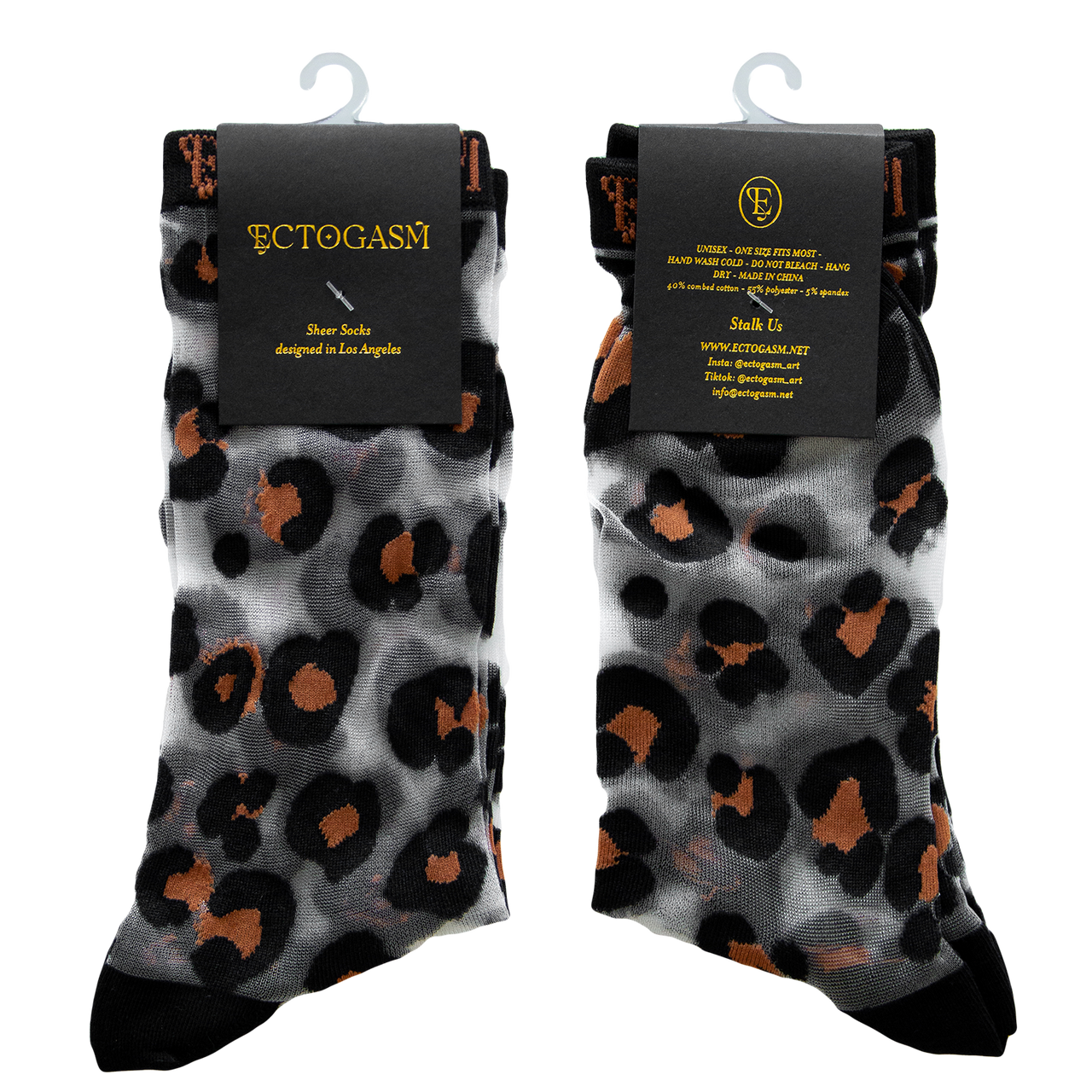 Sheer Leopard Print Socks