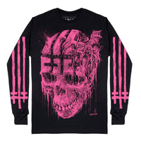 Thumbnail for Where is my Mind: Big Pink Skull Unisex Long Sleeve T-Shirt