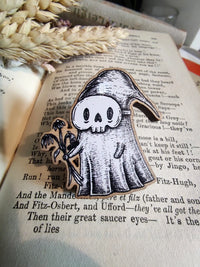 Thumbnail for Skelly the Spooky Boyfriend Wooden Pin Badge