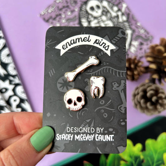 Bones Enamel Pin Set