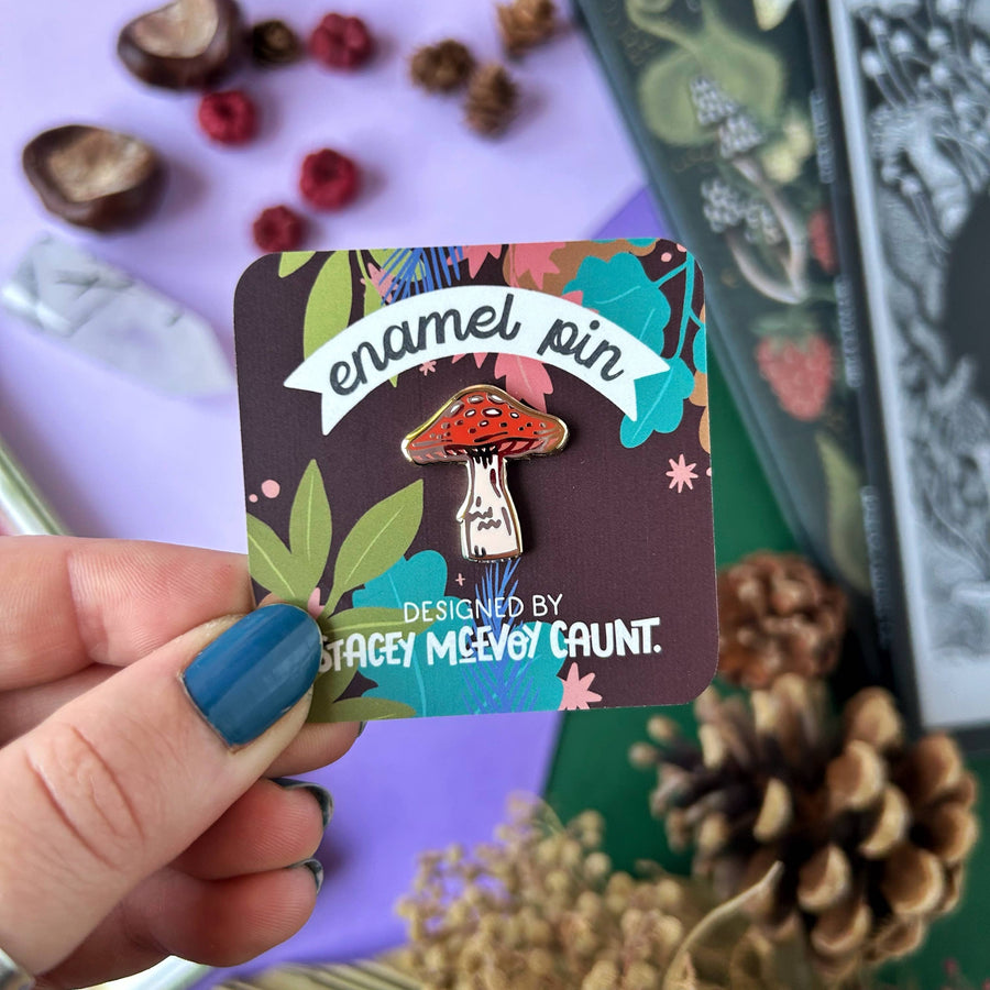 Red Mushroom Enamel Pin