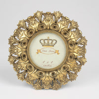 Thumbnail for Ornate Round Gold Photo Frame – Baroque Style 4x4