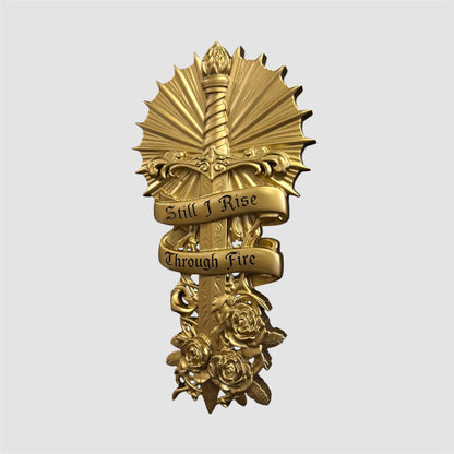 'Still I Rise' Sacred Dagger Wall Crest