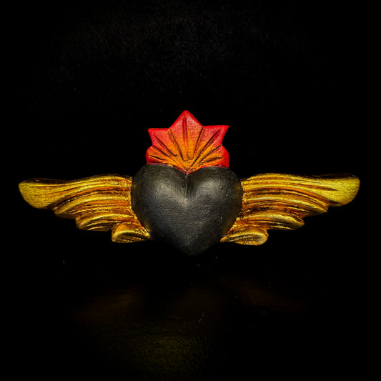 Black Mini Winged Heart