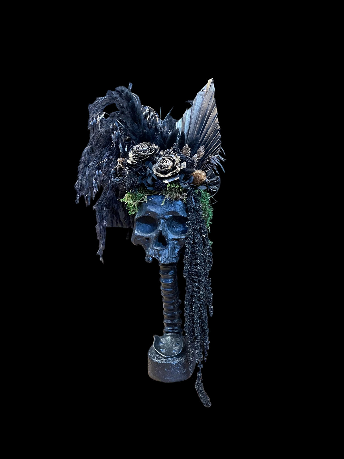 Black and Gold Standing Skull