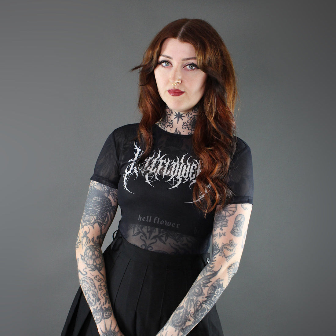 Guttural Mesh hell flower top
