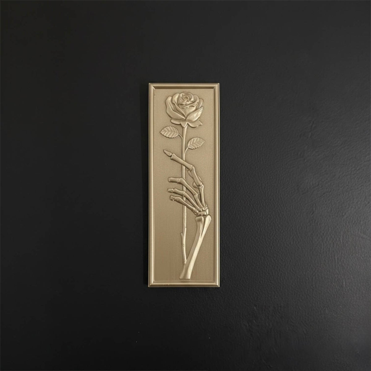 'Eternal Offering' Skeleton Hand Holding Rose Wall Plaque