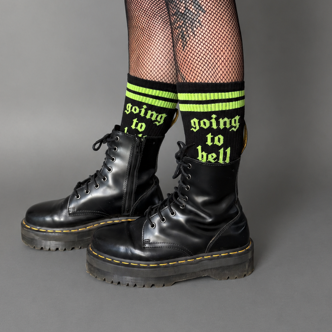 Hell Flower Going to Hell Socks Halloween Drop