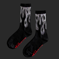 Thumbnail for Sheer Flame Socks in Black for Punk Fashion